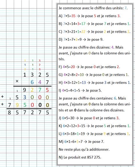 multiplication à 3 chiffres.